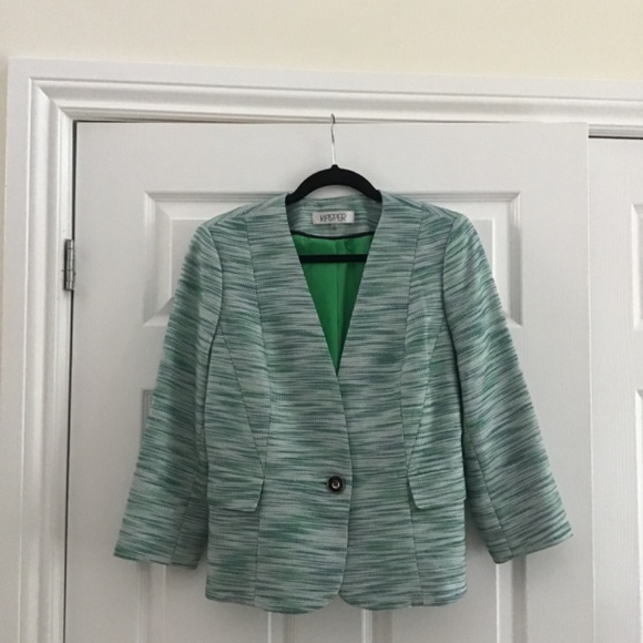 Kasper light weight multi coloured (green, blue, white) blazer size 8 - M - Picture 3 of 8